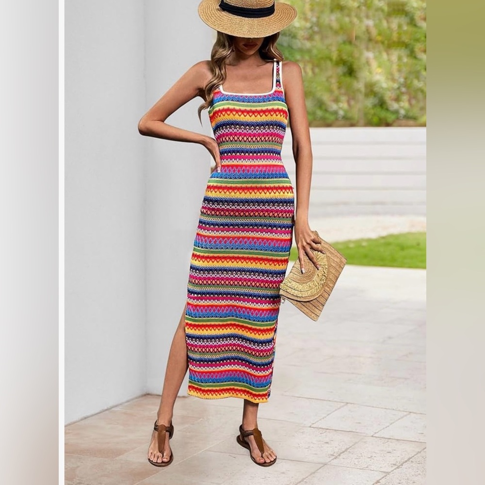 Striped Knit Dress - size medium - NWT